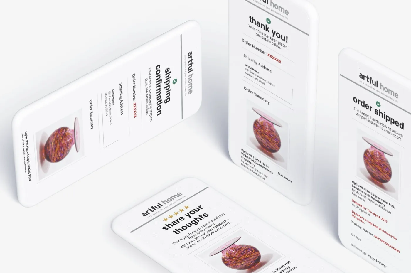 Automated updates for customers and artists.