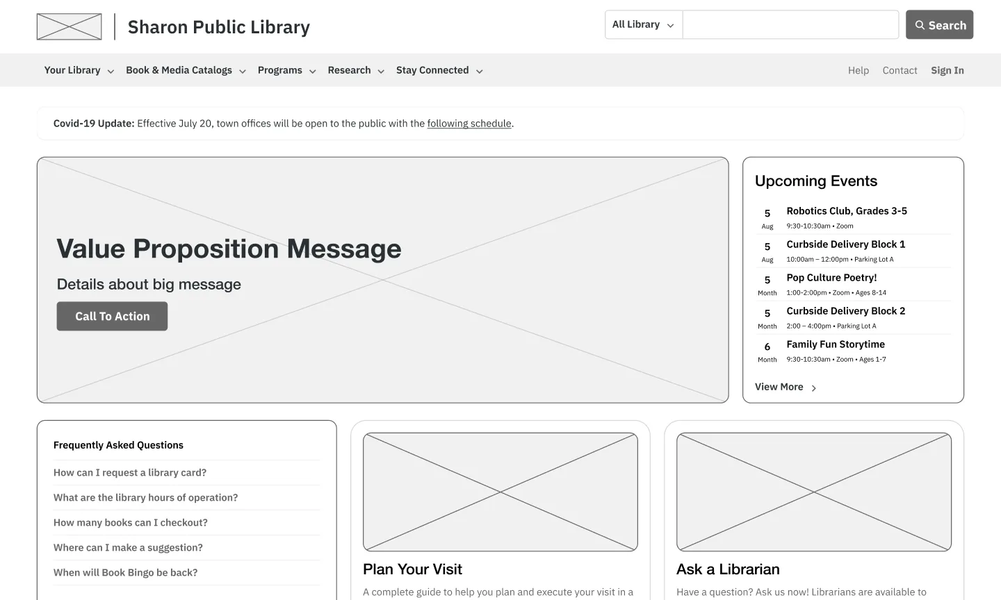 Display groups of related content by type to reduce navigation depth.