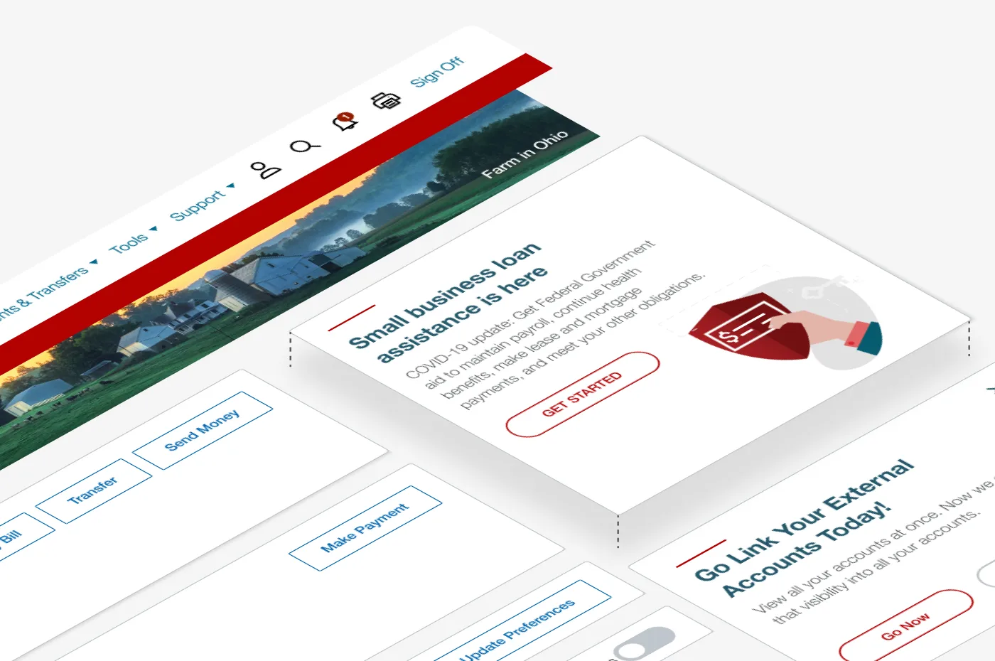 Authenticated client access to the loan application.