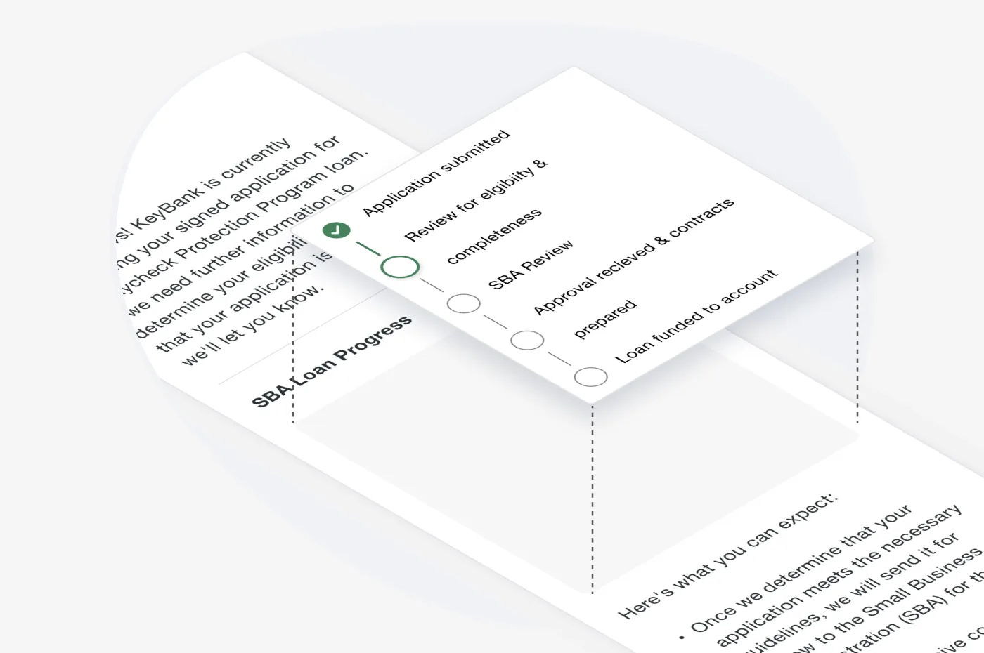 Automated client updates on application status.